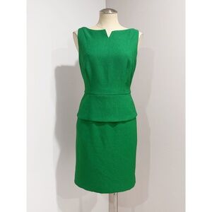 The Limited Women's Kelly Green Sleeveless Peplum Dress Size 8